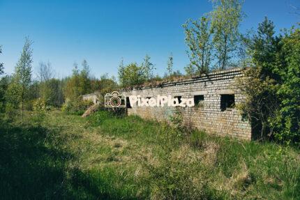 Abandoned Brick Building in Overgrown Countryside